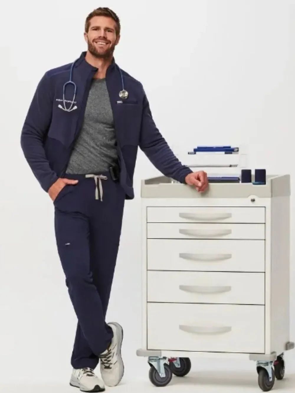 EUC FIGS Men's Cairo Cargo Scrub Pants Navy Size XXL/S